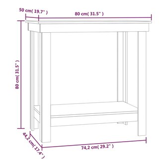 Werkbank 80x50x80 cm massief grenenhout honingbruin