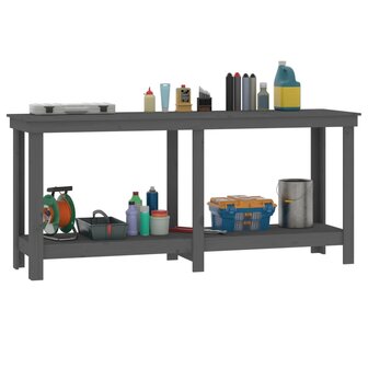 Werkbank 180x50x80 cm massief grenenhout grijs