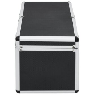 Opbergkoffers 2 st aluminium zwart