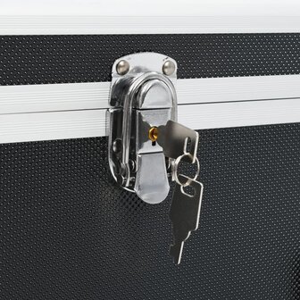 Opbergkoffers 2 st aluminium zwart