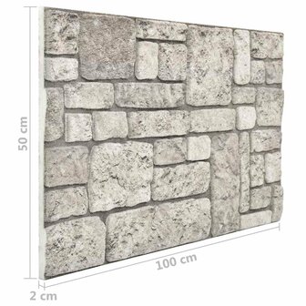 10 st Wandpanelen 3D grijze baksteen EPS