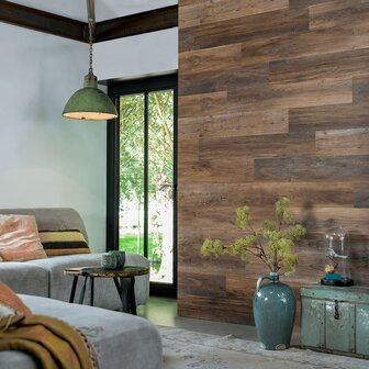 Planken 30 st GL-WA34 hout-look schuurhout eiken omberbruin