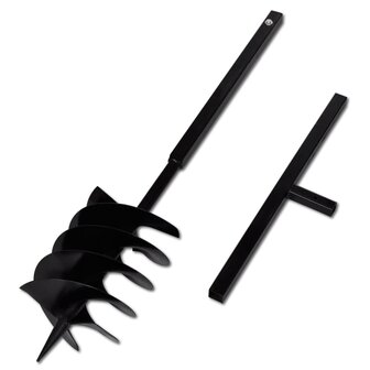 Grondboor met handvat en schroefkop 200 mm (zwart)