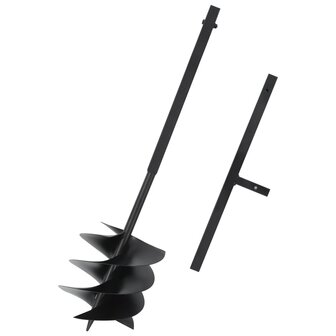 Grondboor met handgreep 250 mm staal zwart
