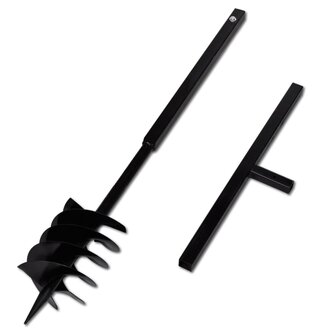 Grondboor met handvat 180 mm en verlengstukken 9 m (staal)
