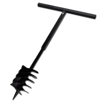 Grondboor met handvat 180 mm en verlengstukken 9 m (staal)