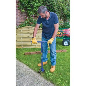 Paalgatgraver met grondboor 1070x155 mm blauw 24414