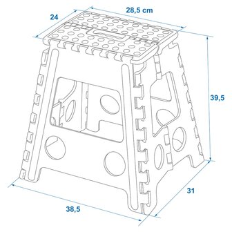 Trapje inklapbaar voor caravan of camper 39,5 cm