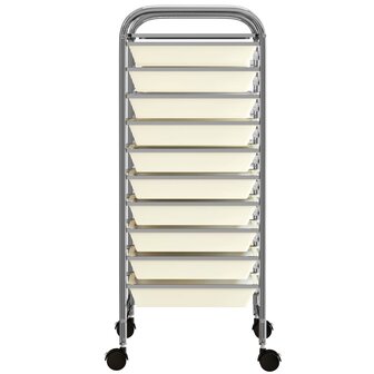 Opbergtrolley met 15 lades mobiel XXL kunststof wit