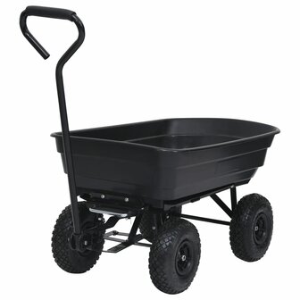 Tuinkiepwagen 300 kg 75 L zwart