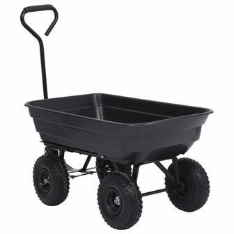 Tuinkiepwagen 300 kg 75 L zwart