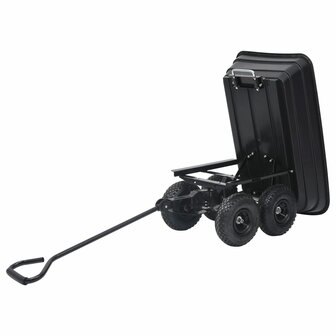 Tuinkiepwagen 300 kg 75 L zwart