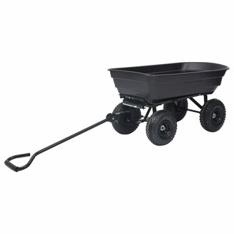 Tuinkiepwagen 300 kg 75 L zwart