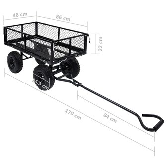 Tuinwagen 250 kg zwart