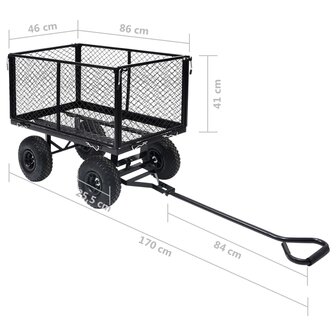 Tuinwagen 350 kg zwart