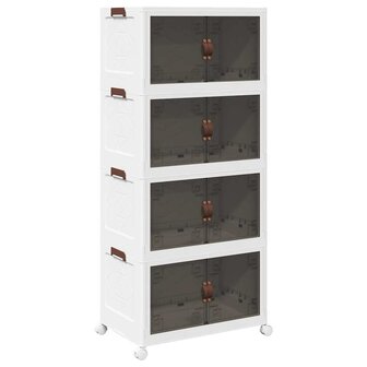 Opbergbox stapelbaar met wielen 4-laags 75 L 64x40x141,5 cm