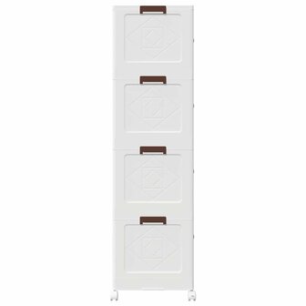 Opbergbox stapelbaar met wielen 4-laags 75 L 64x40x141,5 cm