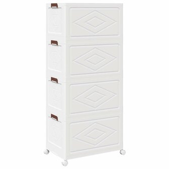 Opbergbox stapelbaar met wielen 4-laags 75 L 64x40x141,5 cm