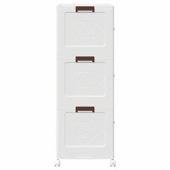 Opbergbox stapelbaar met wielen 3-laags 75 L 64x39,5x110,5 cm