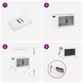Opbergbox stapelbaar met wielen 28 L 48,5x29,5x33 cm