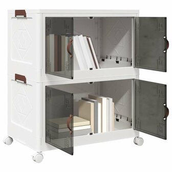 Opbergbox stapelbaar met wielen 2-laags 75 L 64x40x76 cm