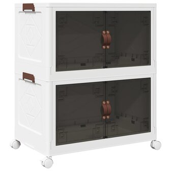 Opbergbox stapelbaar met wielen 2-laags 75 L 64x40x76 cm