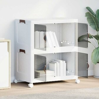 Opbergbox stapelbaar met wielen 2-laags 75 L 64x40x76 cm