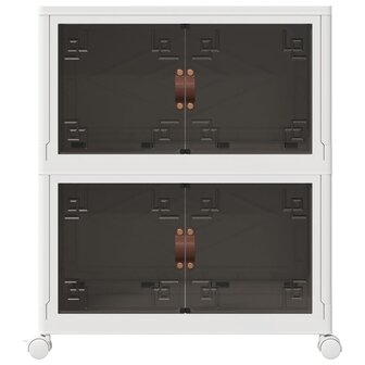 Opbergbox stapelbaar met wielen 2-laags 75 L 64x40x76 cm