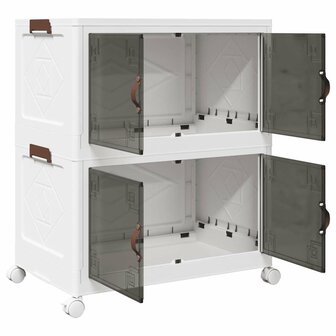 Opbergbox stapelbaar met wielen 2-laags 75 L 64x40x76 cm