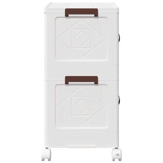Opbergbox stapelbaar met wielen 2-laags 75 L 64x40x76 cm