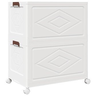 Opbergbox stapelbaar met wielen 2-laags 75 L 64x40x76 cm