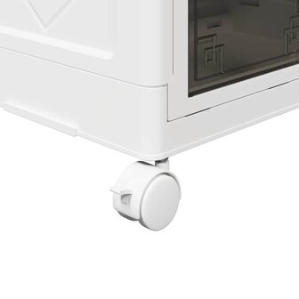 Opbergbox stapelbaar met wielen 2-laags 75 L 64x40x76 cm