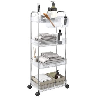 Opbergtrolley 4-laags 37x28x95 cm acryl transparant