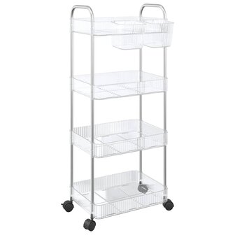 Opbergtrolley 4-laags 37x28x95 cm acryl transparant