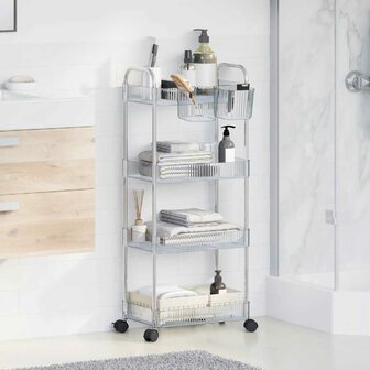 Opbergtrolley 4-laags 37x28x95 cm acryl transparant