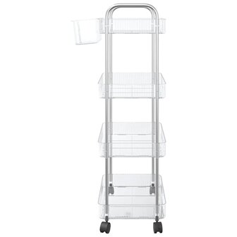 Opbergtrolley 4-laags 37x28x95 cm acryl transparant