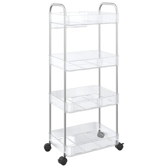 Opbergtrolley 4-laags 37x28x95 cm acryl transparant