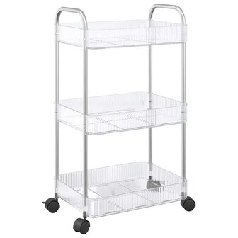 Opbergtrolley 3-laags 37x28x68 cm acryl transparant