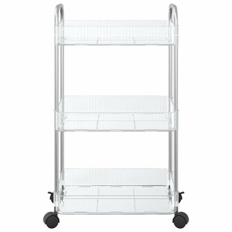 Opbergtrolley 3-laags 37x28x68 cm acryl transparant