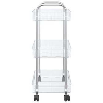 Opbergtrolley 3-laags 37x28x68 cm acryl transparant