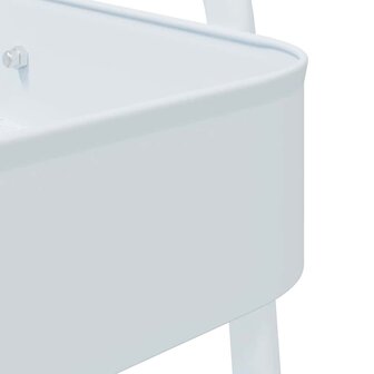 Opbergtrolley 3-laags 42x41,5x77 cm staal wit