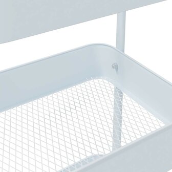 Opbergtrolley 3-laags 42x41,5x77 cm staal wit