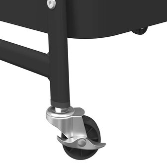 Opbergtrolley 3-laags 42x41,5x77 cm staal zwart
