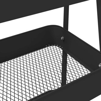 Opbergtrolley 3-laags 42x41,5x77 cm staal zwart