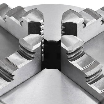 Klauwplaat met 4 bekken zelfcentrerend 125 mm staal