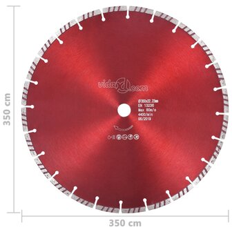 Diamantzaagblad met turbo 350 mm staal