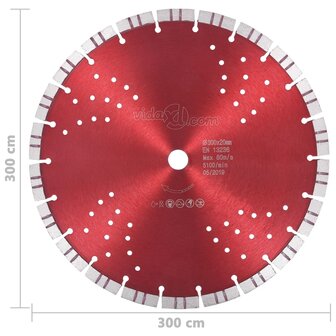 Diamantzaagblad Met Turbo En Gaten 300 Mm Staal 300 mm/20 mm