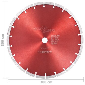 Diamantzaagblad 300 mm staal