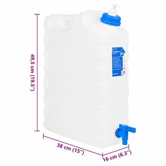 Watertank met kraan en zeepdispenser 20 L kunststof