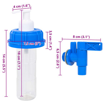 Watertank met kraan en zeepdispenser 20 L kunststof